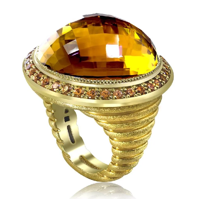 Ladies tandem couple rings -Gold Symbolica Ring with Citrine & Spessartite Garnet