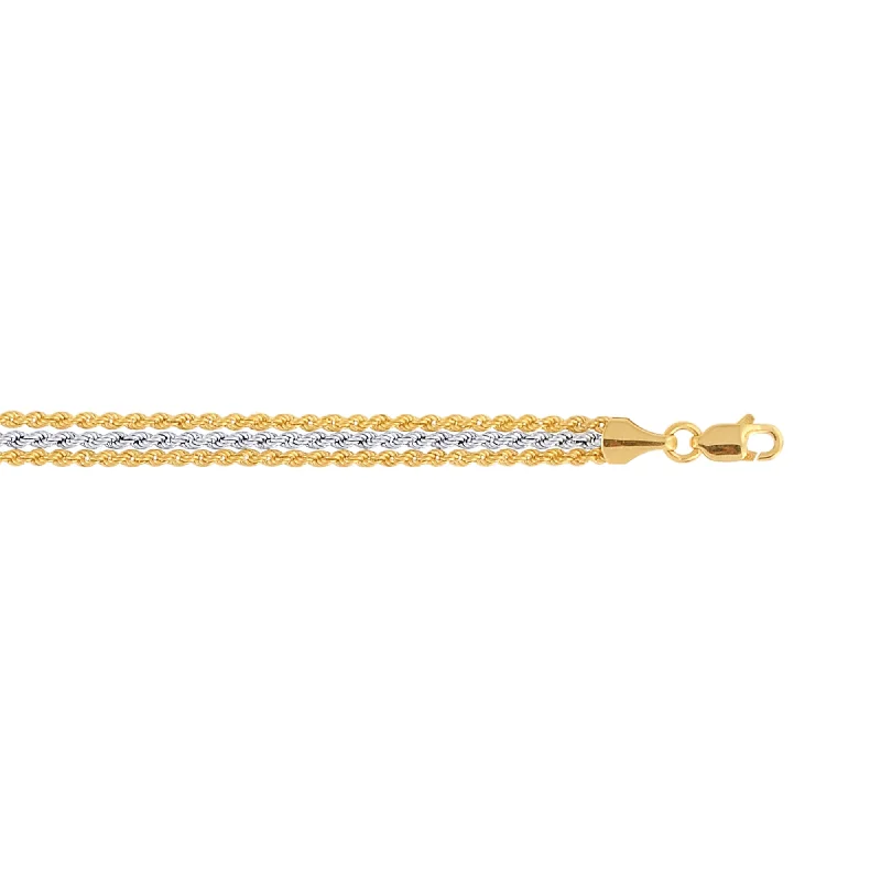 minimalist hoop bracelets for women -10K Gold Rope Bracelet