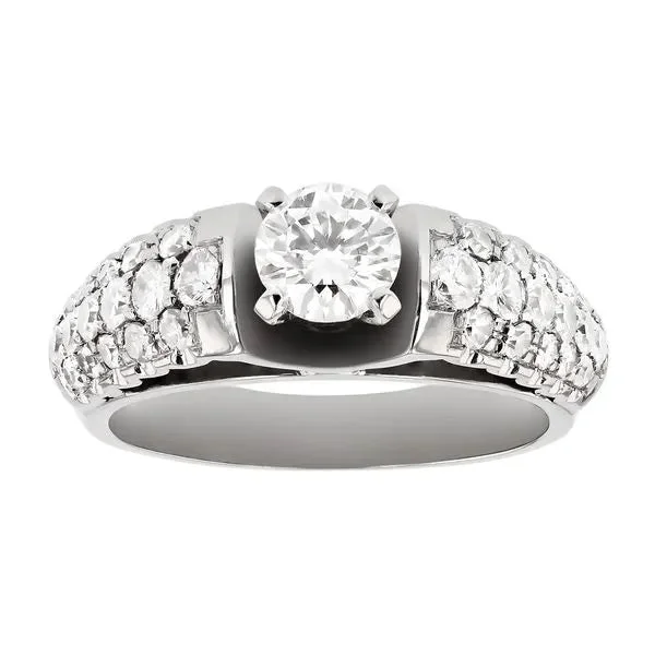 Ladies baroque splendor wedding rings -Pave engagement ring