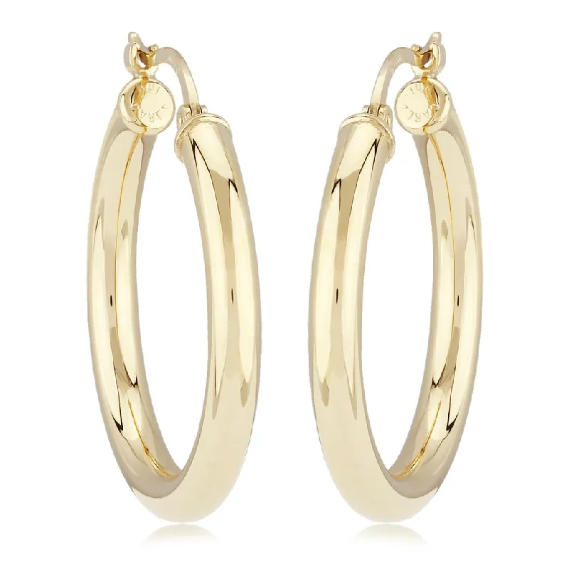 Ladies hefty gleam earrings -14K Medium Tube Hoop Earrings