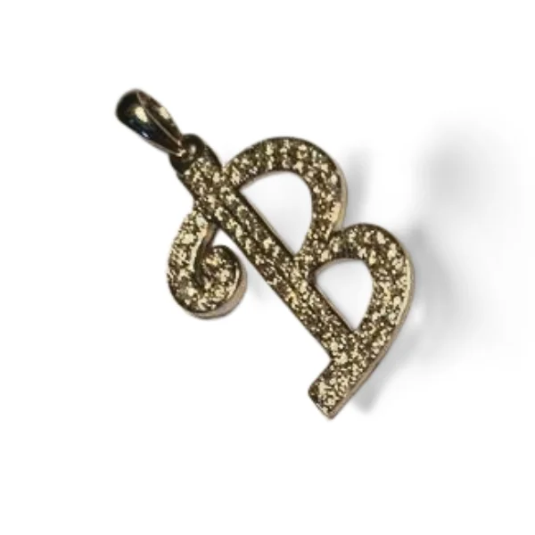 Ladies Necklaces Braided Spark-Stunning Modern 18K White Gold Diamond "B" Initial Pendant Slide Necklace