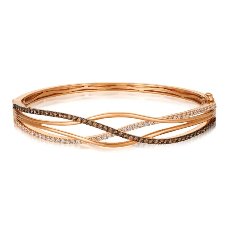 fringe detail bracelets for women -Le Vian 14K Strawberry Gold Bangle