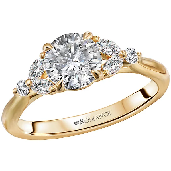 Ladies desert dune wedding rings -Diamond Semi-Mount Engagement Ring