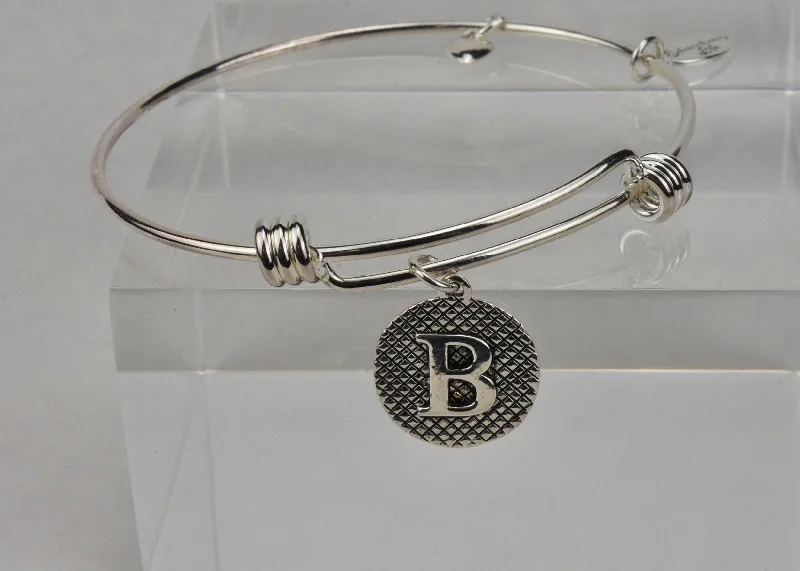 bohemian style bracelets for women -Extraordinary Life - Sterling Silver "B" Charm Bracelet