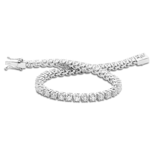 stylish silver bracelets for women online -Lyra 18ct White Gold Finesse Claw Set Diamond Bracelet