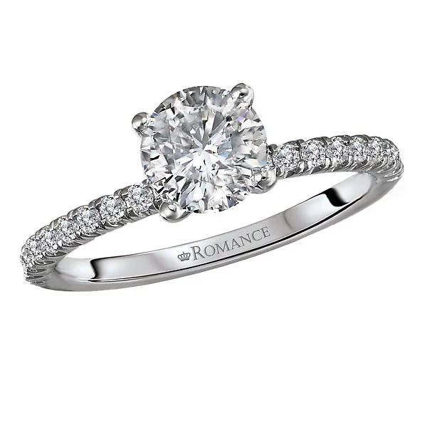 Ladies dragon flare wedding rings -Semi-Mount Diamond Engagement Ring