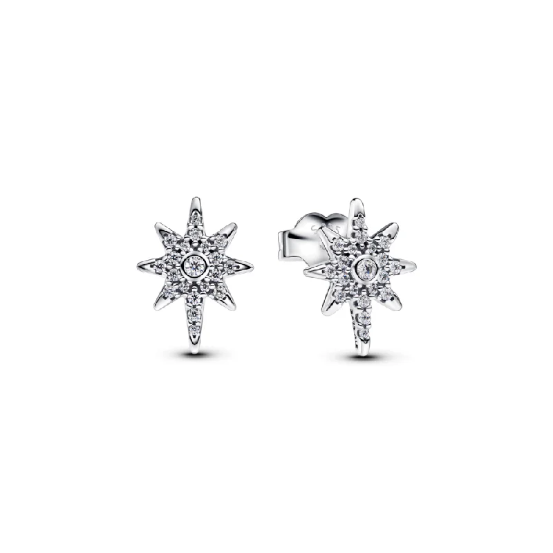 Ladies enamel hue earrings -Sparkling North Star Stud Earrings 293587C01