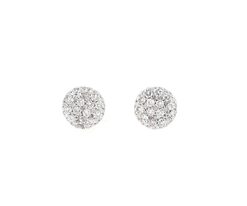 Ladies oval shine earrings -New 1.16ctw Round Diamond Cluster Stud Earrings in 14K