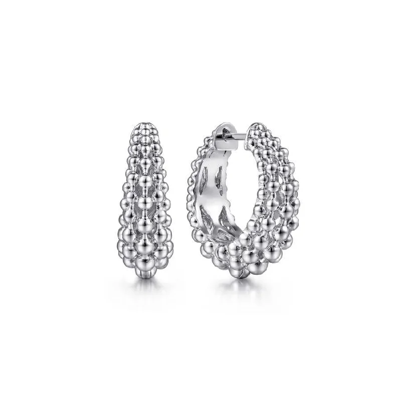 Ladies holiday cheer earrings -Gabriel & Co. - EG14432SVJJJ - 925 Sterling Silver 20mm Bujukan Classic Hoop Earrings