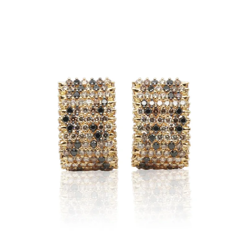 Ladies lavish gold earrings -18k Yellow Gold Roberto Coin Diamond & Sapphire Earrings