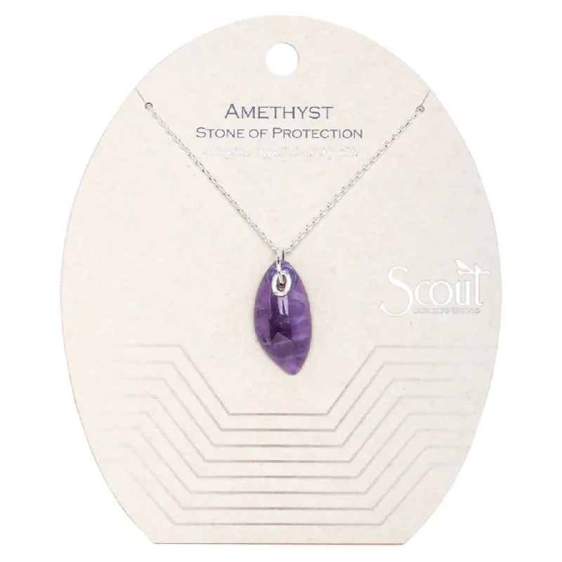 Ladies Necklaces for Niece Shine-Scout Curated Wears : Organic Stone Necklace Amethyst/Silver - Stone of Protection