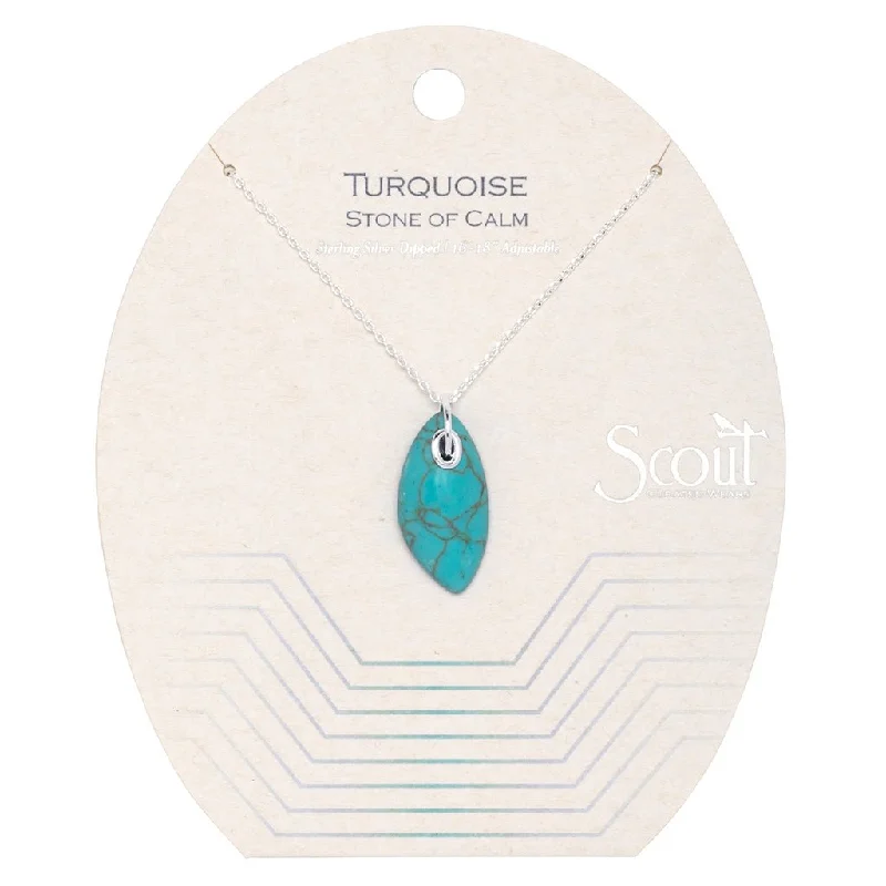 Ladies Necklaces Luxe Spark-Scout Curated Wears : Organic Stone Necklace Turquoise/Silver - Stone of Calm