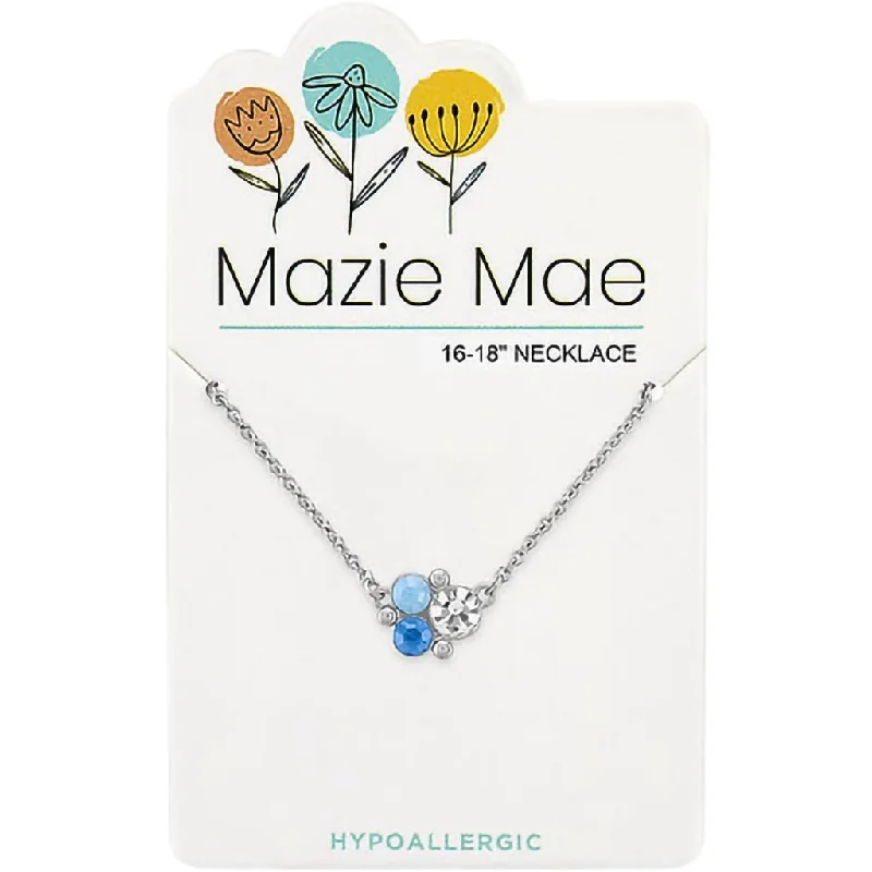 Ladies Necklaces with Arrow Glow-Center Court: Silver Air Blue Opal Cluster Mazie Mae Necklace