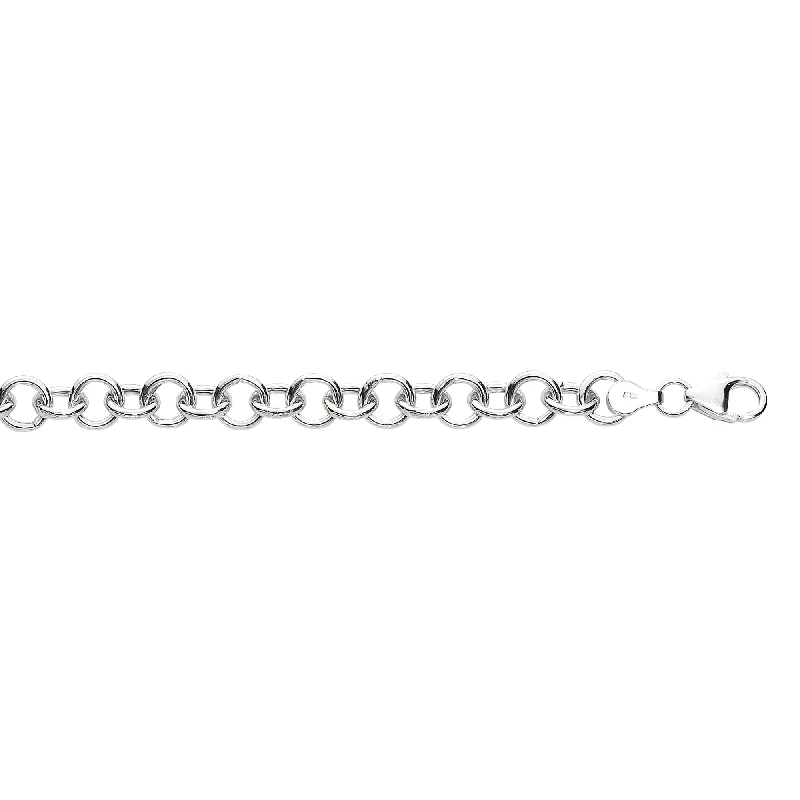 stylish silver bracelets for women online -Silver Large Round Link Bracelet