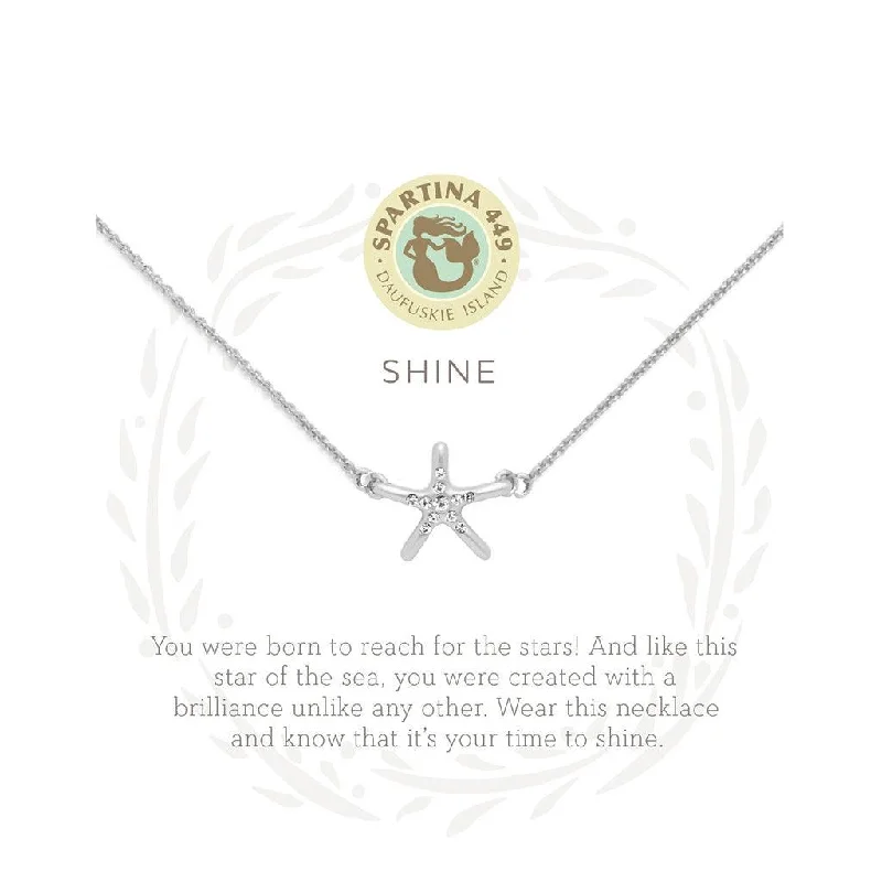 Ladies Necklaces with Pink Vivianite-Spartina : Sea La Vie Shine Necklace in Silver