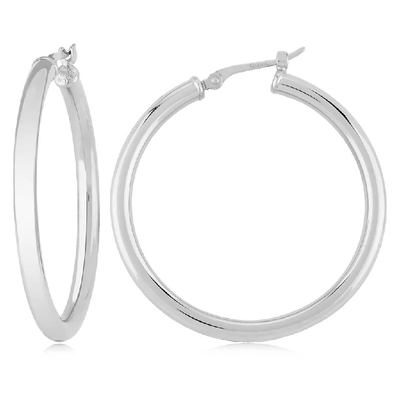 Ladies thick flair earrings -Large Tube Hoop Earrings