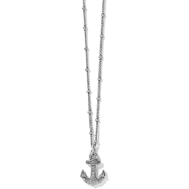 Ladies Necklaces with Blue Glaucophane-Brighton : Voyage Mini Anchor Necklace