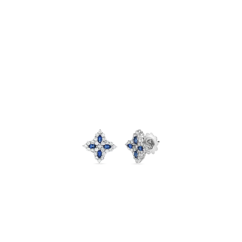 Ladies starry charm earrings -Roberto Coin 18k White Gold Diamond & Sapphire Earrings