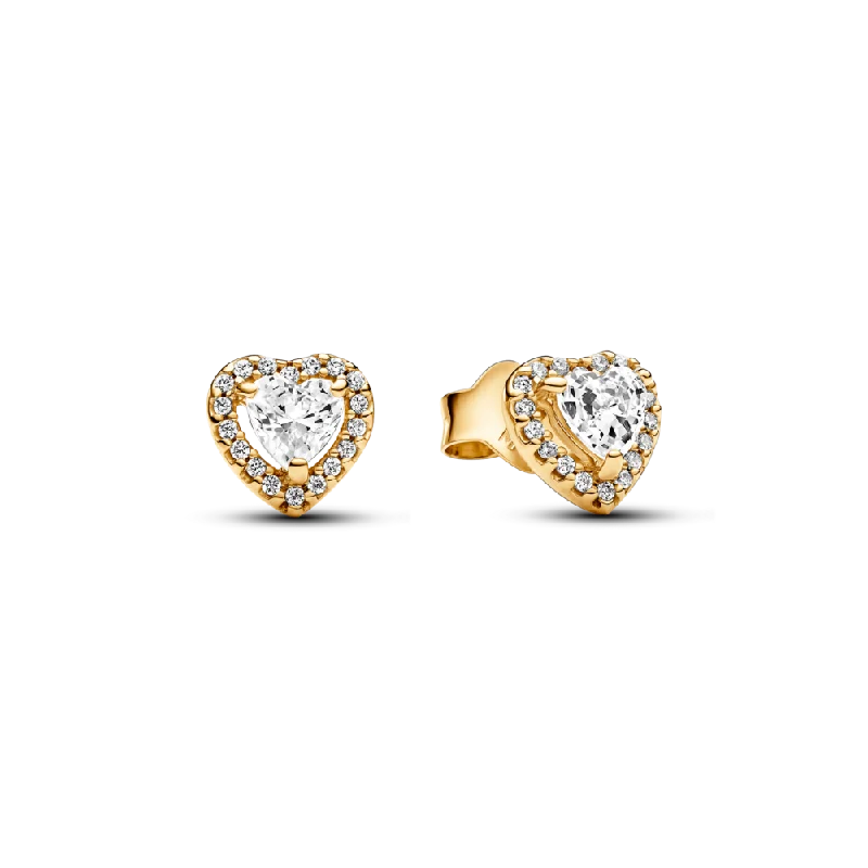 Ladies floral whisper earrings -Sparkling Elevated Heart Stud Earrings 268427C01