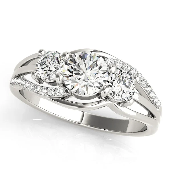 Ladies sisterly spark wedding rings -Three Stone Diamond Engagement Ring