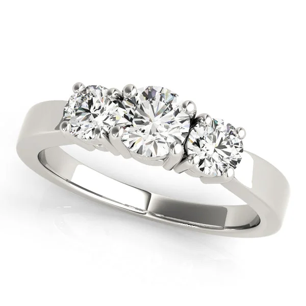 Ladies cat whisker wedding rings -Three Stone Diamond Engagement Ring