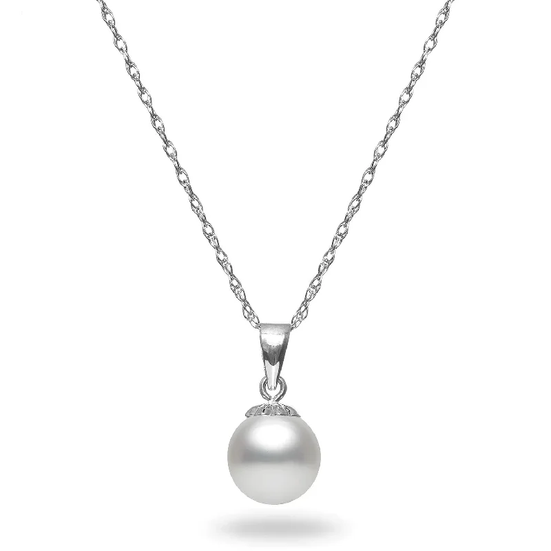 Ladies Necklaces for Music Glow-White Gold Akoya Pearl Necklace