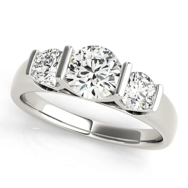 Ladies vow passion wedding rings -Three Stone Diamond Engagement Ring