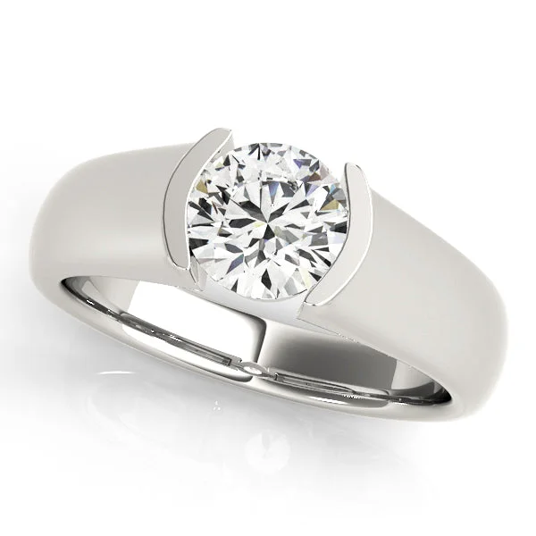 Ladies airy feather wedding rings -Solitaire Diamond Engagement Ring