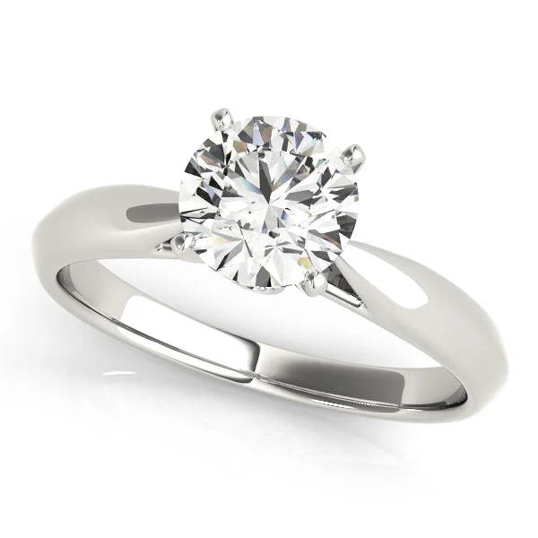 Ladies matte elegance wedding rings -Solitaire Diamond Engagement Ring