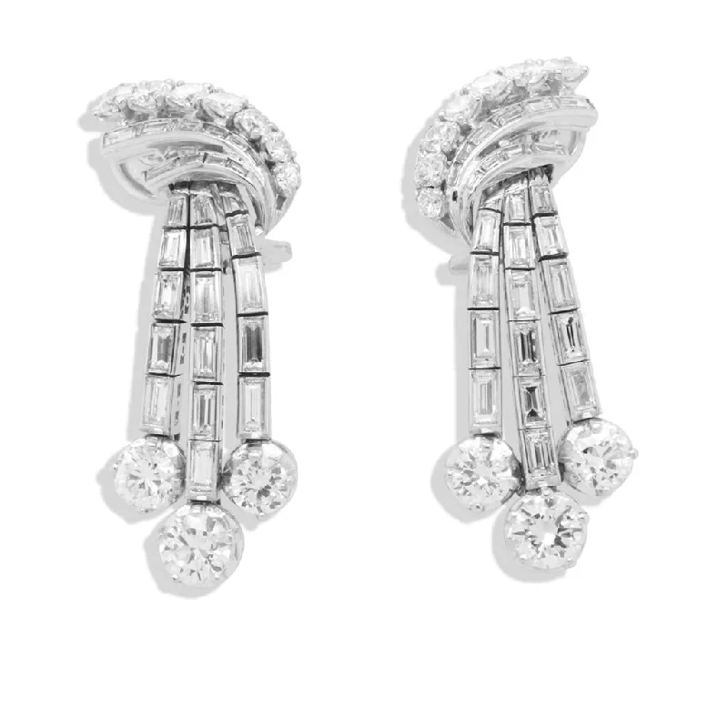 Ladies pure minimal earrings -Platinum Diamond Earrings