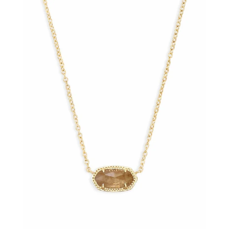 Ladies Necklaces for Travel Spark-Kendra Scott : Elisa Gold Pendant Necklace in Citrine