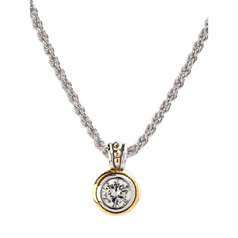 Ladies Necklaces for Sister Glow-John Medeiros : Beijos Collection - Bezel Set CZ Pendant Necklace