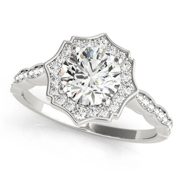 Ladies cosmic fate wedding rings -Halo Diamond Engagement Ring