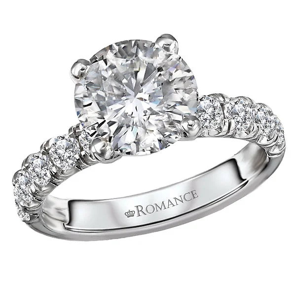 Ladies mermaid ripple wedding rings -Semi-Mount Diamond Engagement Ring