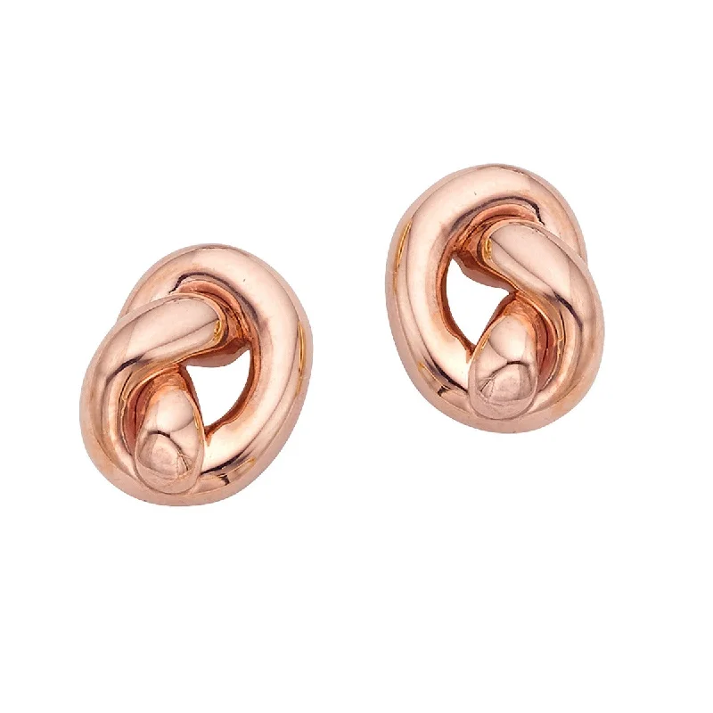 Ladies radiant Swarovski earrings -14K Rose Gold Amore Knot Stud Earrings PER8514