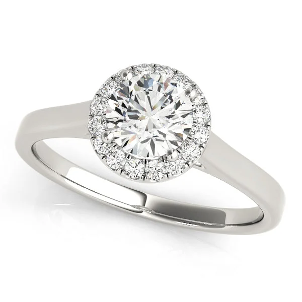 Ladies club vibe wedding rings -Halo Diamond Engagement Ring