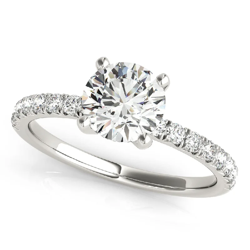 Ladies signature designer wedding rings -Single Row Diamond Engagement Ring