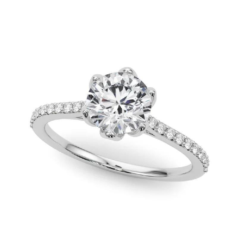 Ladies frosty eternity wedding rings -Single Row Diamond Engagement Ring