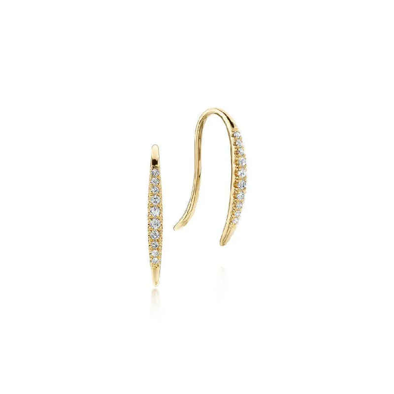 Ladies dreamy spark earrings -Gabriel & Co. - EG13084Y45JJ - 14K Yellow Gold Tapered Diamond Threader Drop Earrings