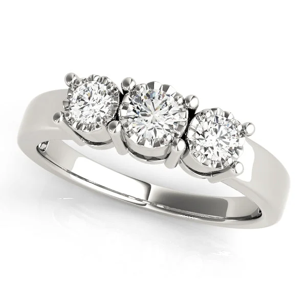 Ladies coastal tide wedding rings -Three Stone Diamond Engagement Ring