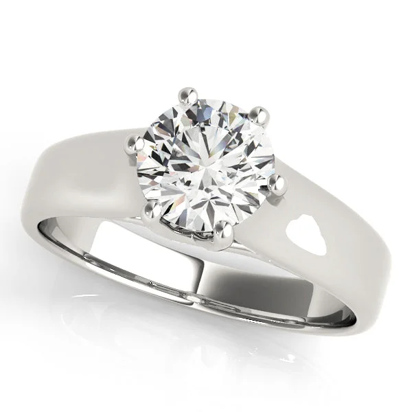 Ladies thick flair wedding rings -Solitaire Diamond Engagement Ring