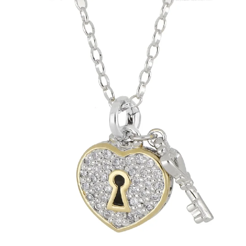 Ladies Necklaces for Festive Shine-John Medeiros : Celebration Petite Pavé JM Bail Heart Necklace