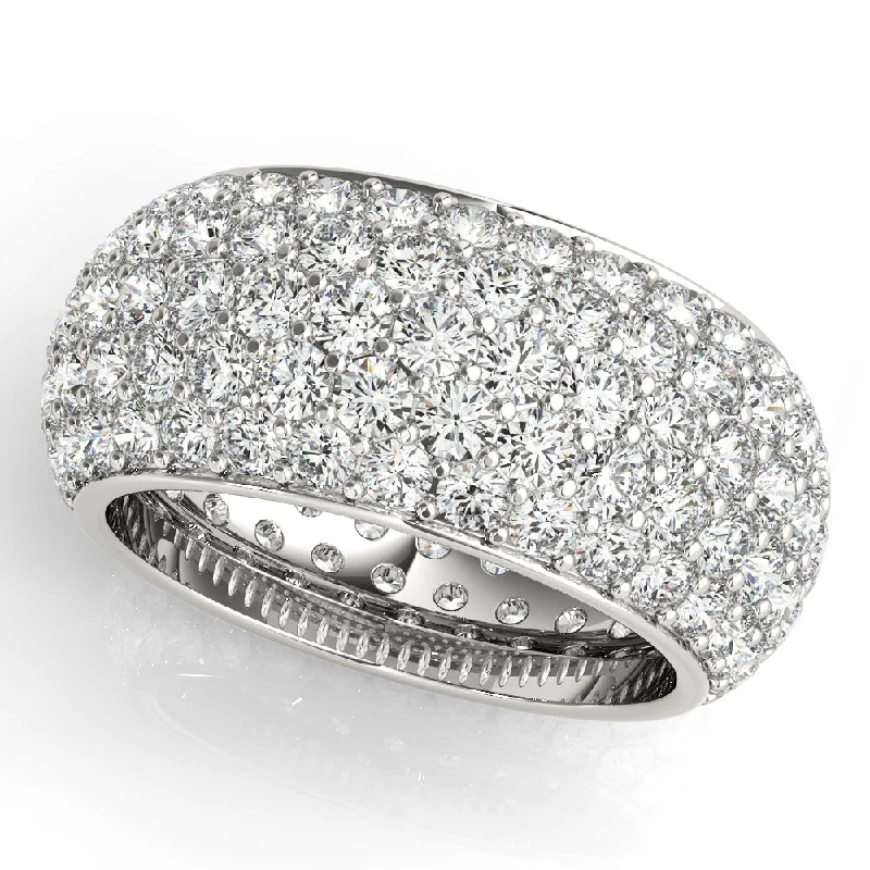 Ladies open eternity wedding rings -Pave Diamond Wedding Ring