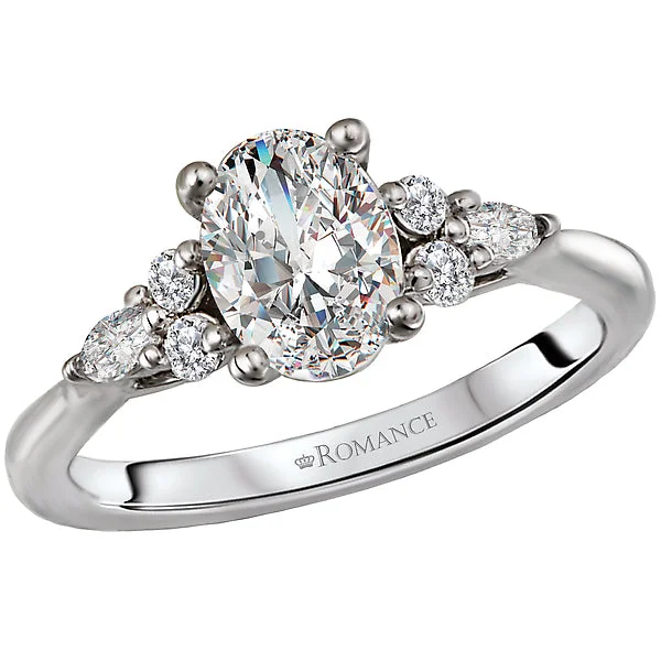 Ladies mountain ridge wedding rings -Diamond Semi-Mount Engagement Ring