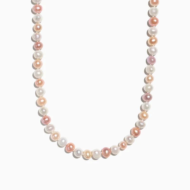 Ladies Necklaces with Custom Spark-Multi Color Cultured Fresh Water Pearl Necklace