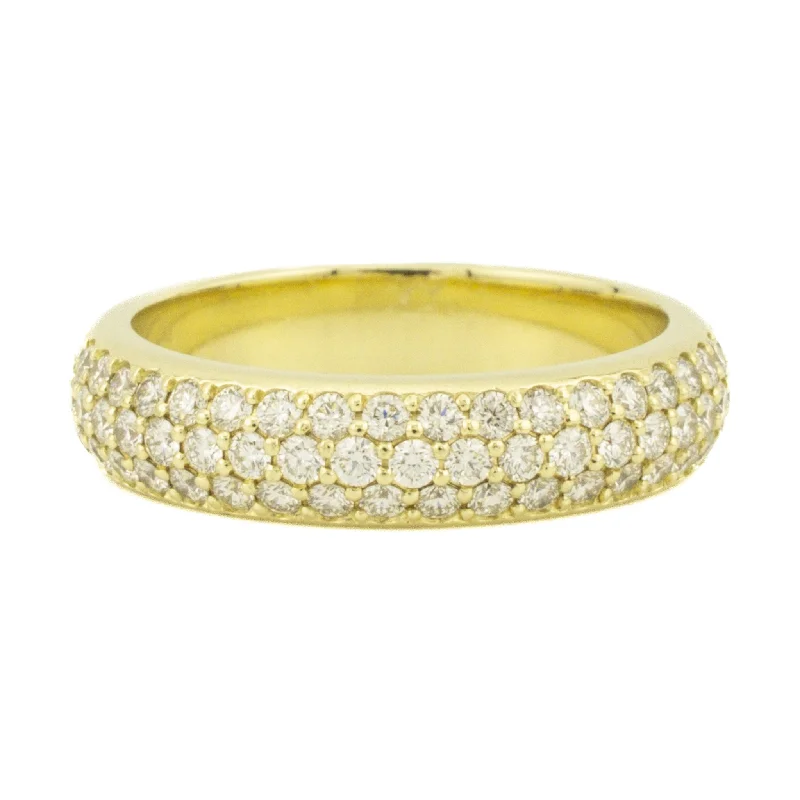 Ladies birthstone shine wedding rings -2.00ctw Diamond Accented Pave Wedding Band Ring in 14K Yellow Gold - Size 9.25