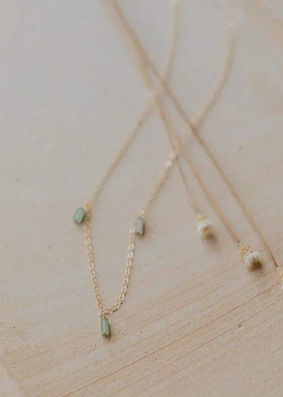 Ladies Necklaces with Wing Glow-Seafoam Gemma Trio Necklace