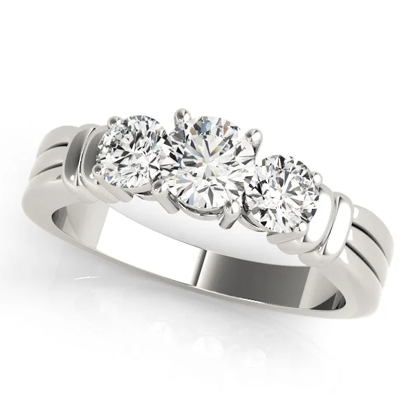 Ladies subtle grace wedding rings -Three Stone Diamond Engagement Ring