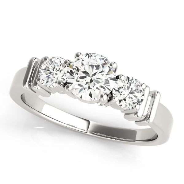 Ladies oval shine wedding rings -Three Stone Diamond Engagement Ring