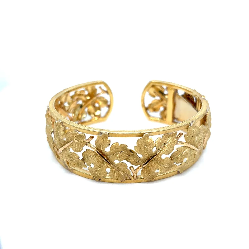 stackable gold bracelets for women -Mario Buccellati 18K Yellow Gold Cuff Bracelet